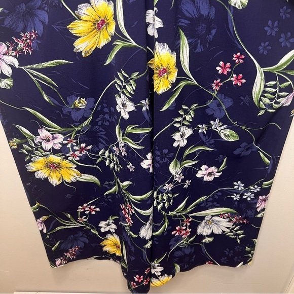 Reitman's Floral Navy Blue Wide Leg Cropped Jumpsuit Size XXL - Picture 6 of 10